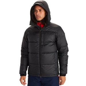Marmot Men’s Guides Hoody Jacket | Down-Insulated, Water-Resistant, Lightweight, Jet Black, X-Large