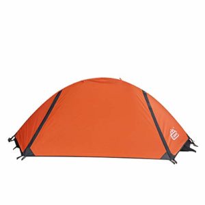 camppal 1 Person Tent Backpacking Camping Hiking Mountain Hunting Tent Lightweight and Waterproof for 4 Season Extreme Space Saving Single Bracket (Orange)