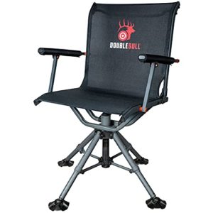 Primos Hunting Double Bull Swivel Chair with 360° Range of Motion and Adjustable Height, Collapsible with Shoulder Strap 65166