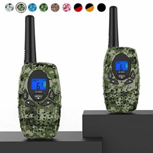 Two Way Radios Camping Accessories, Topsung M880 FRS Walkie Talkies for Adults Long Range with Mic LCD Screen/Portable Wakie-Talkie with 22 Channel for Children Hiking Hunting Fishing (Camo 2 in 1)