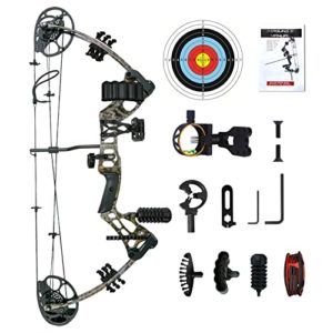 Ghost Hand Youth Compound Bow Set 15-45lbs for Teens, Package with Archery Hunting Equipment Max Speed 320fps, Adjustable, Right Hand