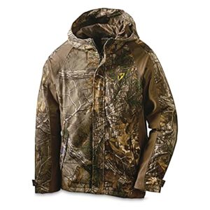 Scent Blocker Drencher Waterproof Hooded Hunting Camo Jacket for Men (RT Edge, X-Large)