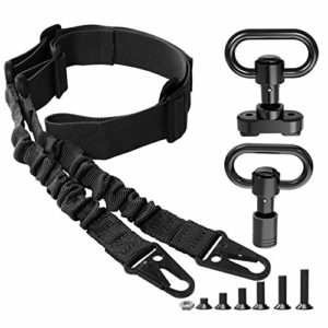HANAMO Rifle Sling 2 Point Sling Adjustable Gun Sling Strap with QD Sling Swivels, QD Sling Mount for Mlok Rail, Butt Stock Sling Mount with 6 Screws and Cup, Two Point Sling Attachment for Hunting