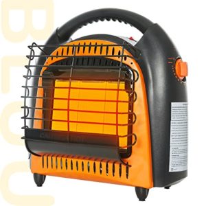 BLUU Propane Heater for Outdoor and Indoor Use 20,000 BTU with Thermostat, Portable Gas Heaters Great for Camping, Patio, Tent & Garage, Tip-Over & Overheat Protection for Safe CSA Compliance (Orange)