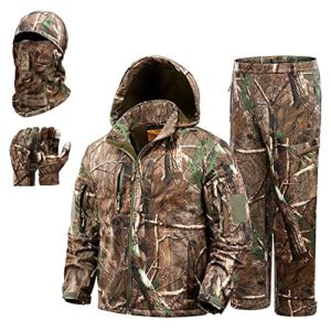 NEW VIEW Hunting Clothes for Men,Silent Water Resistant Hunting Turkey Duck Deer Hunting Jacket and Pants