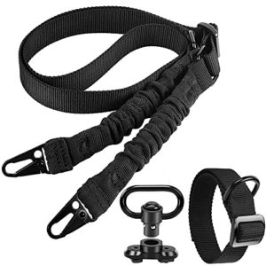 AIRSSON Tactical Rifle Sling: Adjustable Traditional Sling, 2 Point Quick Adjust Rifle Strap with Swivels, 2 Point Sling with D Ring Loop for Hunting