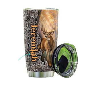 Personalized Tumblers 20oz, 30oz With Lid - Hunting Deer Tumbler Cup with Lid, Double Wall Vacuum Thermos Insulated Travel Coffee Mug ZDT552 (1)