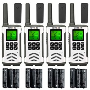 Retevis RT45 Rechargeable Walkie Talkie, Handheld 2 Way Radio Long Range, 22 Channel Ski Walkie Talkies for Adults with NOAA, Portable Outdoor Two Way Radio for Camping Hunting(4 Pack)