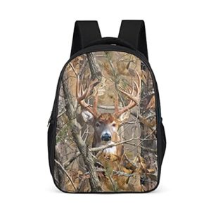 Bairizumeg Backpacks for Girls Boys Kids Camouflage Deer Hunting Woods School Backpack bright gray2 One Size