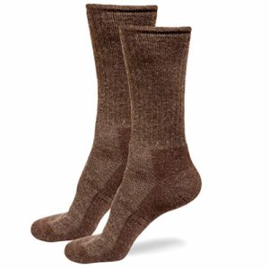 Alpaca Wool Socks for Men & Women Comfortable Casual Outdoors Hiking Boot & Dress Socks (Large, 2x Pairs Brown)