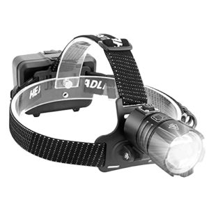 LED Rechargeable Headlamp for Adults Camping Running Hiking Fishing Hunting Cycling Biking USB Rechargeable 90000 High Lumen Headlamps 90°Adjustable Zoomable 3 Modes IPX7 Waterproof Head Lamp