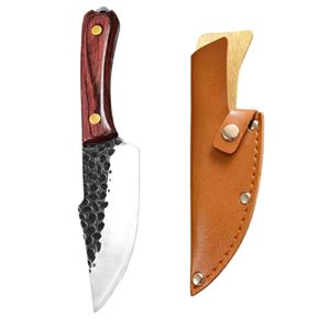 UMF Small Hunting Knife with Sheath Small Fixed Blade Knife, Small Skinning Knife for Hunting Full Tang Knife 9'' Small Bushcraft Knife Deer Hunting Duck Hunting Gear Tactical, Perfect Size
