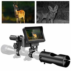 BOBLOV Night Vision Scope,3MP 16MM IR Optics Scope Monocular Camera for Riflescopes,32G & HD 720P Video/Photo Infrared Night Vision Hunting Rifle Scope with 4.3 inch HD Display