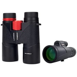 10x42 HD Waterproof Binoculars and 10-30x42 Zoom Monocular for Bird Watching Hunting