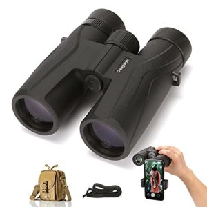 C-eagleeye Binoculars 10x42, Ipx7 Professional Waterproof & Fog-Proof, Includes Bags,Strap,Phone Adapter with 23mm Big Eyepiece Bak4 Lens for Hunting, Bird Watching, Stargazing for Adult, Black