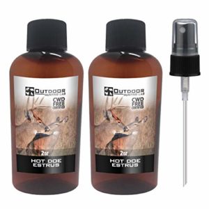 Outdoor Hunting Lab Hot Doe Estrus Scent - Deer Attractants for Whitetail Deer - Rut Scent Deer Attractant – Doe Urine for Hunting for Mock Scrape, Scent Drag – Deer Hunting Accessories (2 Bottle)