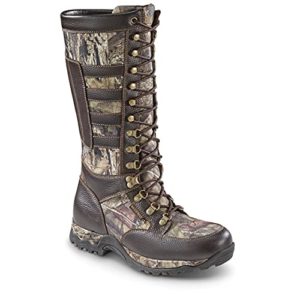 Guide Gear Snake Boots For Men, Rubber Hunting Boots Waterproof & Snake Proof, Brown/Mossy Oak Break-Up Country, 12D (Medium)
