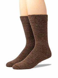 Warrior Alpaca Socks - Outdoor Alpaca Wool Socks, Terry Lined with Comfort Band Opening For Men And Women(Large, Heather Brown)