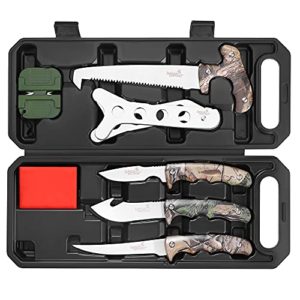 Field Dressing Kit Hunting Knife Set, 8-Piece Portable Hunting Accessories for Men, Hunting Stuff, Hunters, for Hunting, Survival, Fishing, Camping