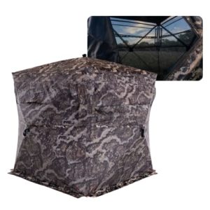 VEIL CAMO VC300 3-Person Hub Blind Tru-View – Ground Blind for Deer Hunting, 270-Degree View, Water Resistant, Durable 5-Hub Design, Backpack Carry Bag, Silent Slide Window Panels