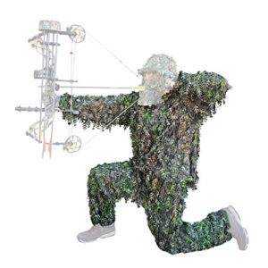 QuikCamo 3D Leafy Camo Suit, NTWF Mossy Oak Obsession Camo for Turkey Hunting, Airsoft, Paintball, Tactical Birdwatching and Wildlife Photography Ghillie Suit, Wear Over Clothing (Large/XL)
