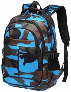 BLUEFAIRY Kids Backpacks for Girls Boys Elementary School Bags Kindergarten Bookbags (CAMO BLUE)