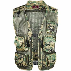 Tongcamo Outdoor Fly Fishing Vest with Multi-Pockets for Fishing, Hiking, Climbing, River Rafting, Hunting
