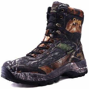 Cungel Men's Hunting Boot 8-INCH Camouflage Timber Waterproof Hunter Shoes Forest Boots Jungle Anti-Slip Lightweight Breathable Durable Fishing Hiking Working Field Hunting(black camo,9.5)