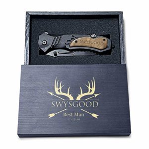 Deer Antlers Design Engraved Pocket Knife, 4.5