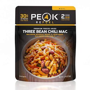 Peak Refuel Three Bean Chili Mac | Vegan | Freeze Dried Backpacking and Camping Food | Amazing Taste | High Protein | Quick Prep | Lightweight (2 Serving Pouch)