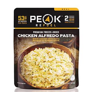 Peak Refuel Chicken Alfredo Pasta | 2 Serving Pouch | Freeze Dried Backpacking and Camping Meals | Amazing Taste | Quick Prep Food (2 Serving Pouch)