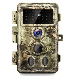 Xtellar Trail Camera 24MP 1080P IP66 Waterproof with Clear Night Vision and 3 Passive Infrared Motion Sensors for Hunting Scouting Range Control and Wildlife Researching (Camo Green)