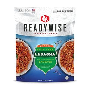 ReadyWise Entree Dish Cheesy Lasagna (Single Pouch) | Freeze-Dried Backpacking & Camping Food | 2.5 Servings | Hunting Field Processing Kits